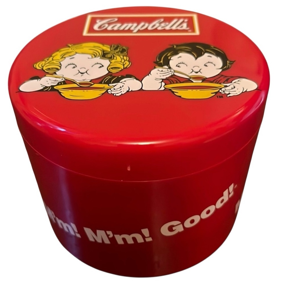 Campbells Soup Kids Soup Container Canister with Lid M'm! M'm! Good!